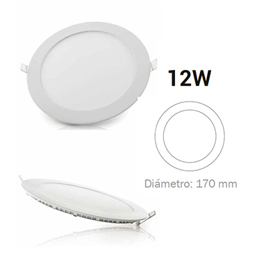 Led Panel Circular 12 Watts Empotrar